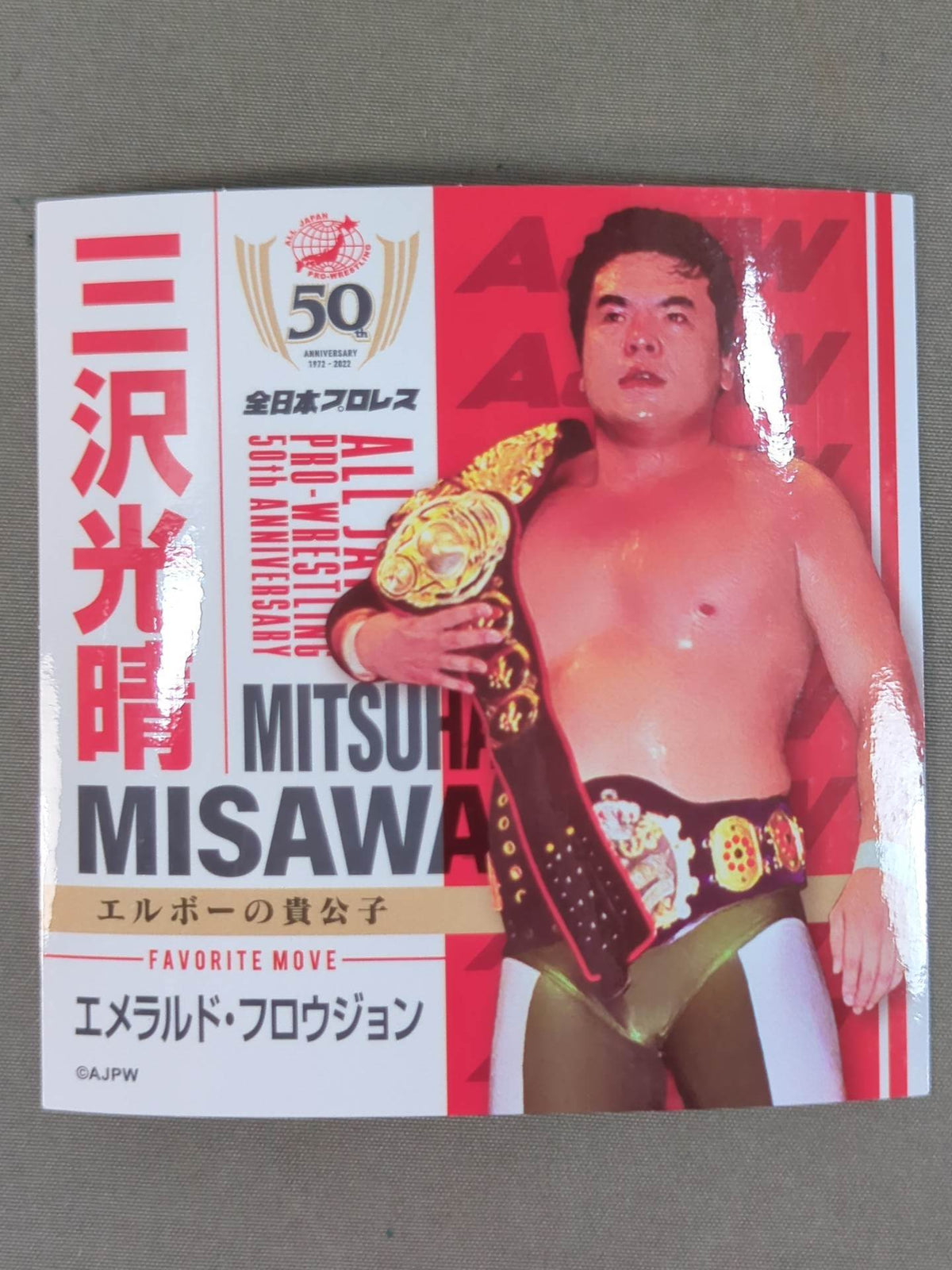 Mitsuharu Misawa  All Japan Pro Wrestling 50th Anniversary plastic file folder & sticker set
