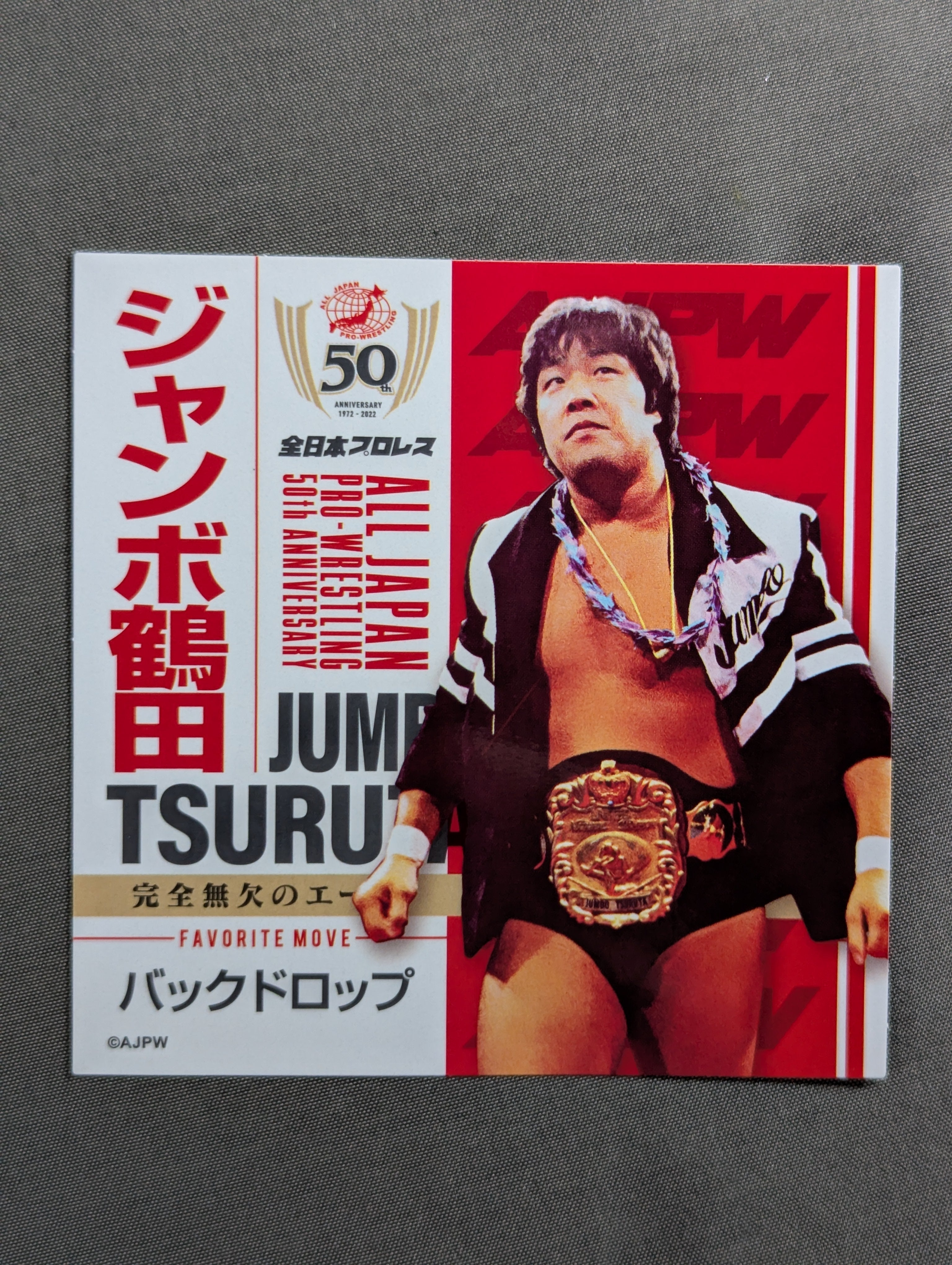 ジャンボ鶴田 全日本プロレス50周年 クリアファイル＆ステッカーセット