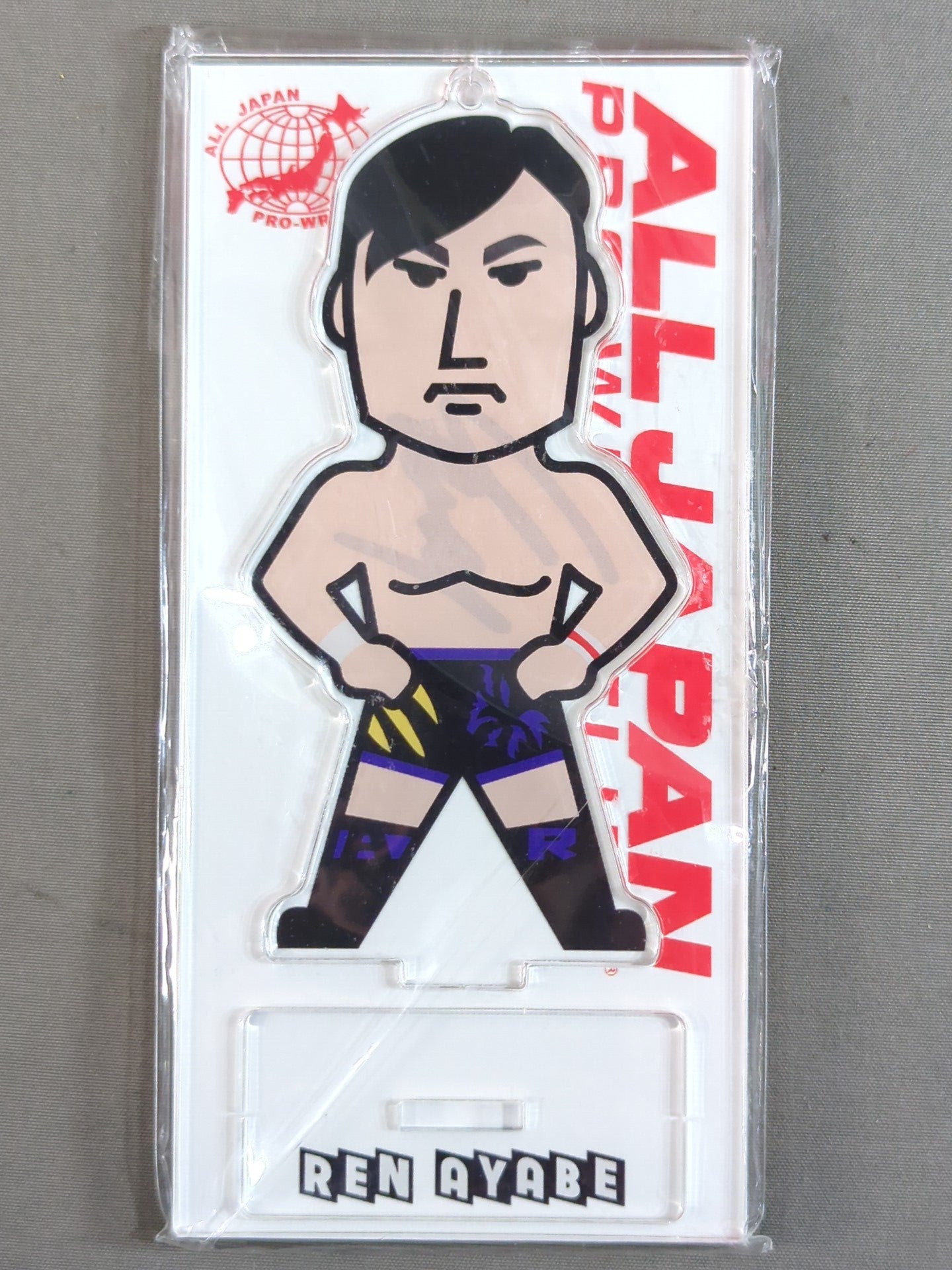 【hand signed autograph】 Ren Ayabe  Character Acrylic Stand Keychain