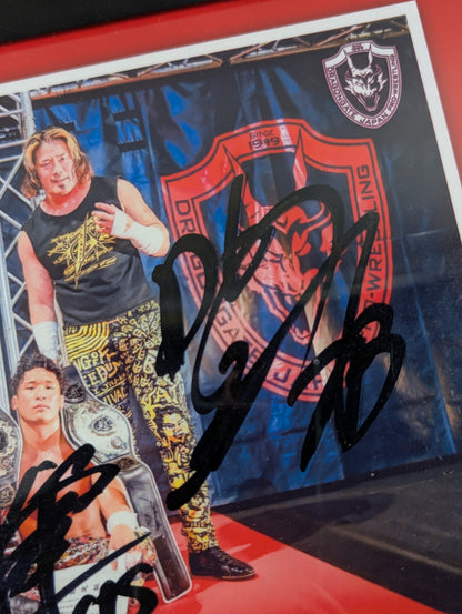 The 83rd Open The Triangle Gate Champion (Shun Skywalker & KAI & Mask de Z) hand signed autograph photo frame