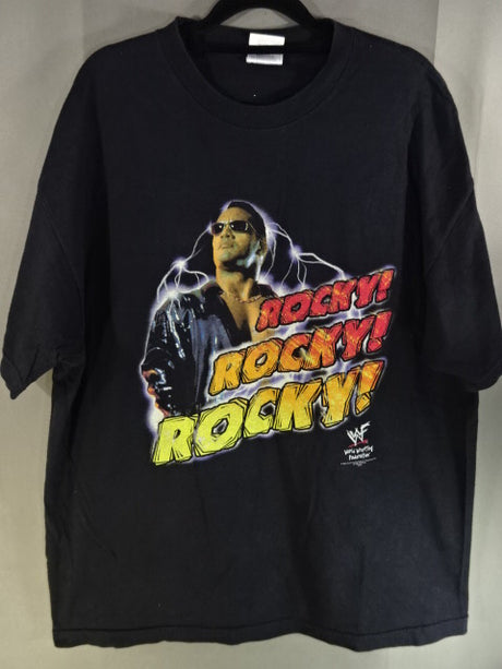 ザ・ロック ピクチャーTシャツ③(WWF(1998) / ブラック)
