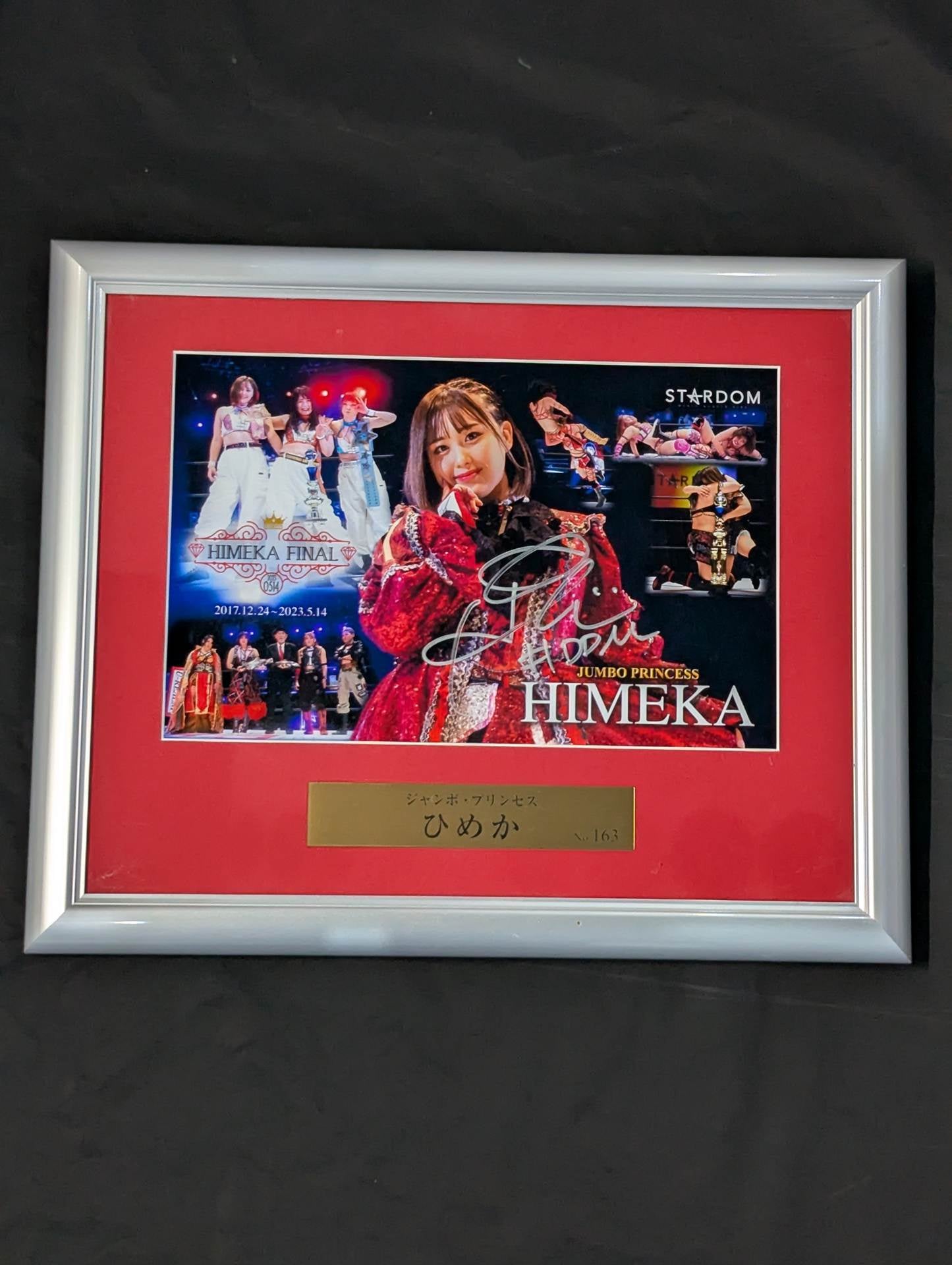 HIMEKA hand signed autograph  Retirement Commemorative Photo Frame Jumbo Princess HIMEKA