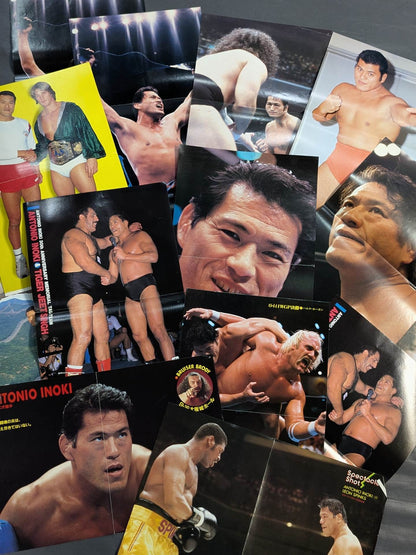 ★ Burning Fighting Spirit ★ Antonio Inoki  Magazine Appendix Pin-Up Set