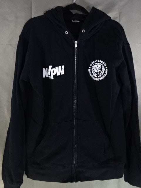 Lion Mark  Zip hoodie  (1) (Black× White)