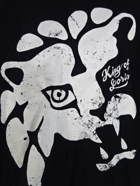 Lion Mark  Zip hoodie  (1) (Black× White)