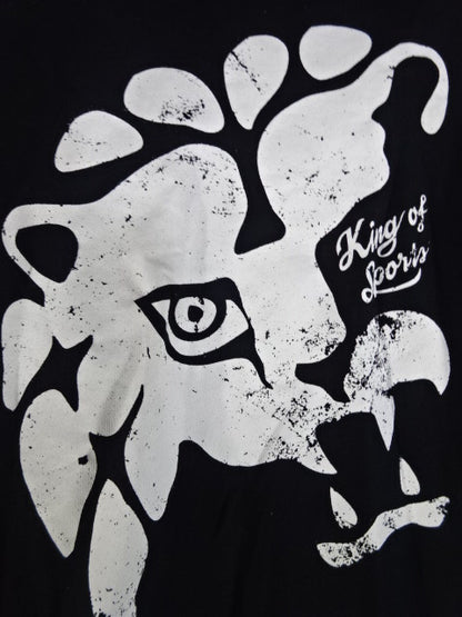 Lion Mark  Zip hoodie  (1) (Black× White)