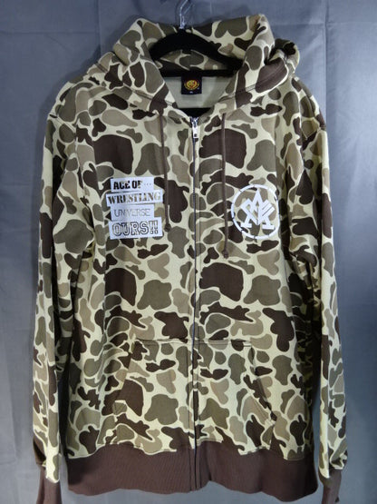【hand signed autograph】 Hiroshi Tanahashi  " ACE OF" pullover hoodie  (camouflage pattern)