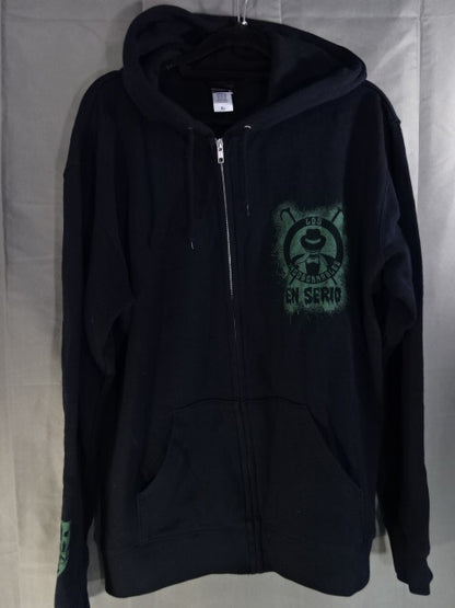 BUSHI ×L.I.J "EN SERIO" Zip hoodie  (2) (Black)