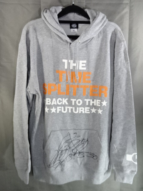 【hand signed autograph】 KUSHIDA "THE TIME SPLITER" pullover hoodie  (gray)