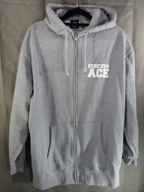 Hiroshi Tanahashi  "FOREVER ACE" Zip hoodie  (mixed gray)