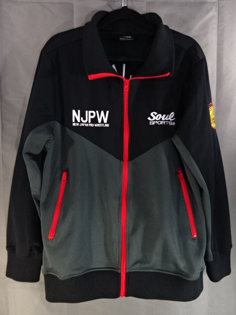 New Japan Pro Wrestling ×SOUL Lion Mark Jersey Jackets (4) (Black× Grey)