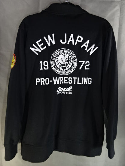 新日本プロレス×SOUL ライオンマーク ジャージジャケット④(ブラック×グレー)
