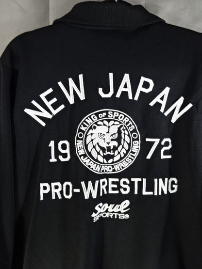新日本プロレス×SOUL ライオンマーク ジャージジャケット④(ブラック×グレー)