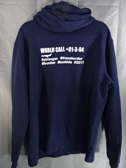 【hand signed autograph】 KUSHIDA Pullover Hoodie  (2) (Navy)