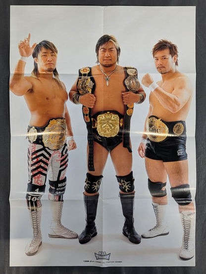 棚橋弘至＆諏訪魔＆潮崎豪 雑誌付録ポスター