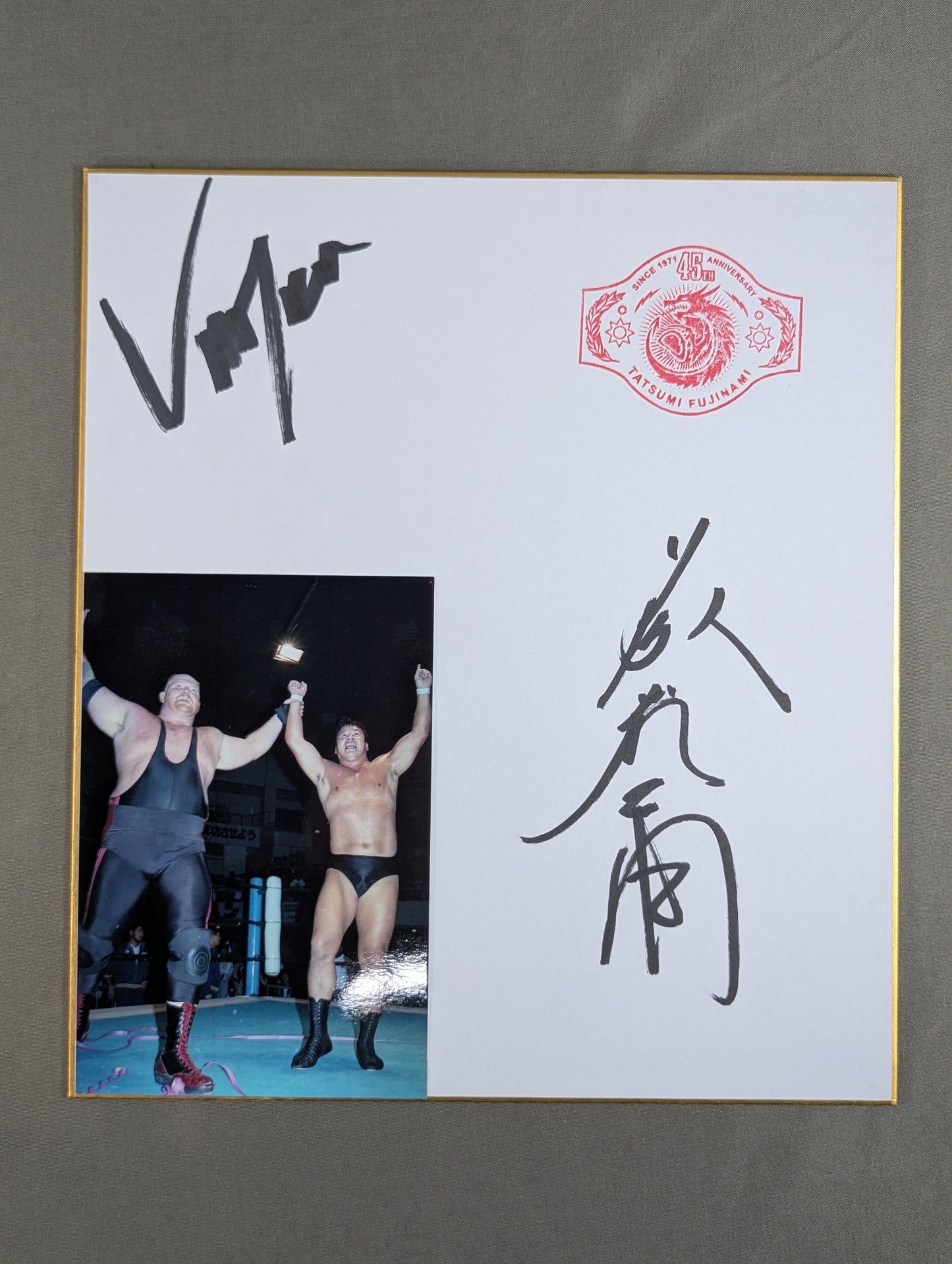 藤波辰爾＆ベイダー(ブロマイド貼付)