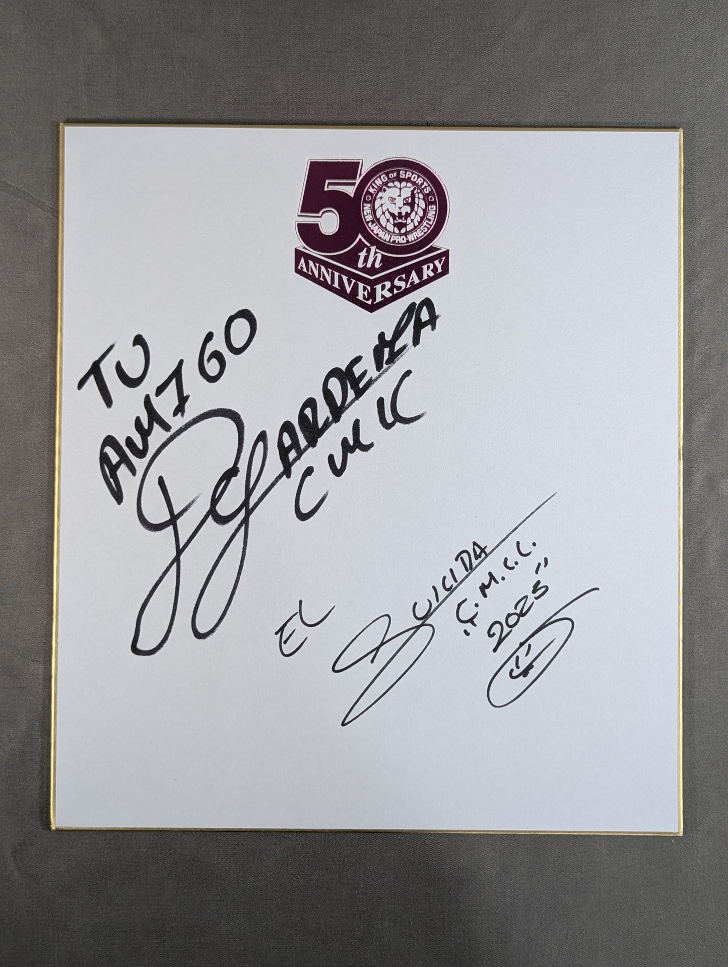 Dulce Gardenia & Suisida (New Japan Pro Wrestling 50th Anniversary) Shikishi ( Autograph board ) )