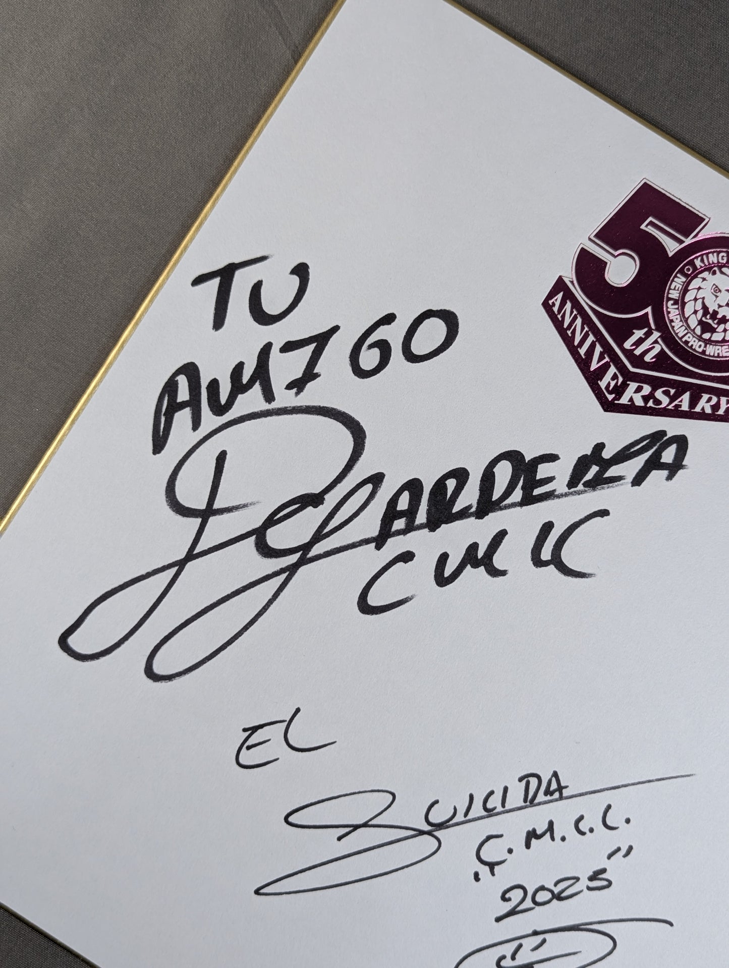 Dulce Gardenia & Suisida (New Japan Pro Wrestling 50th Anniversary) Shikishi ( Autograph board ) )