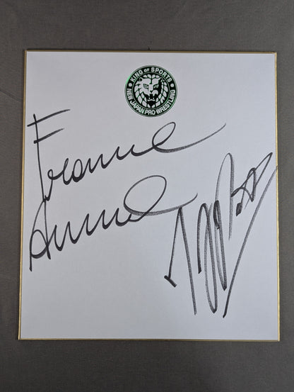 Francisco Akira & TJP (New Japan Pro Wrestling  50th Anniversary) Shikishi ( Autograph board ) )