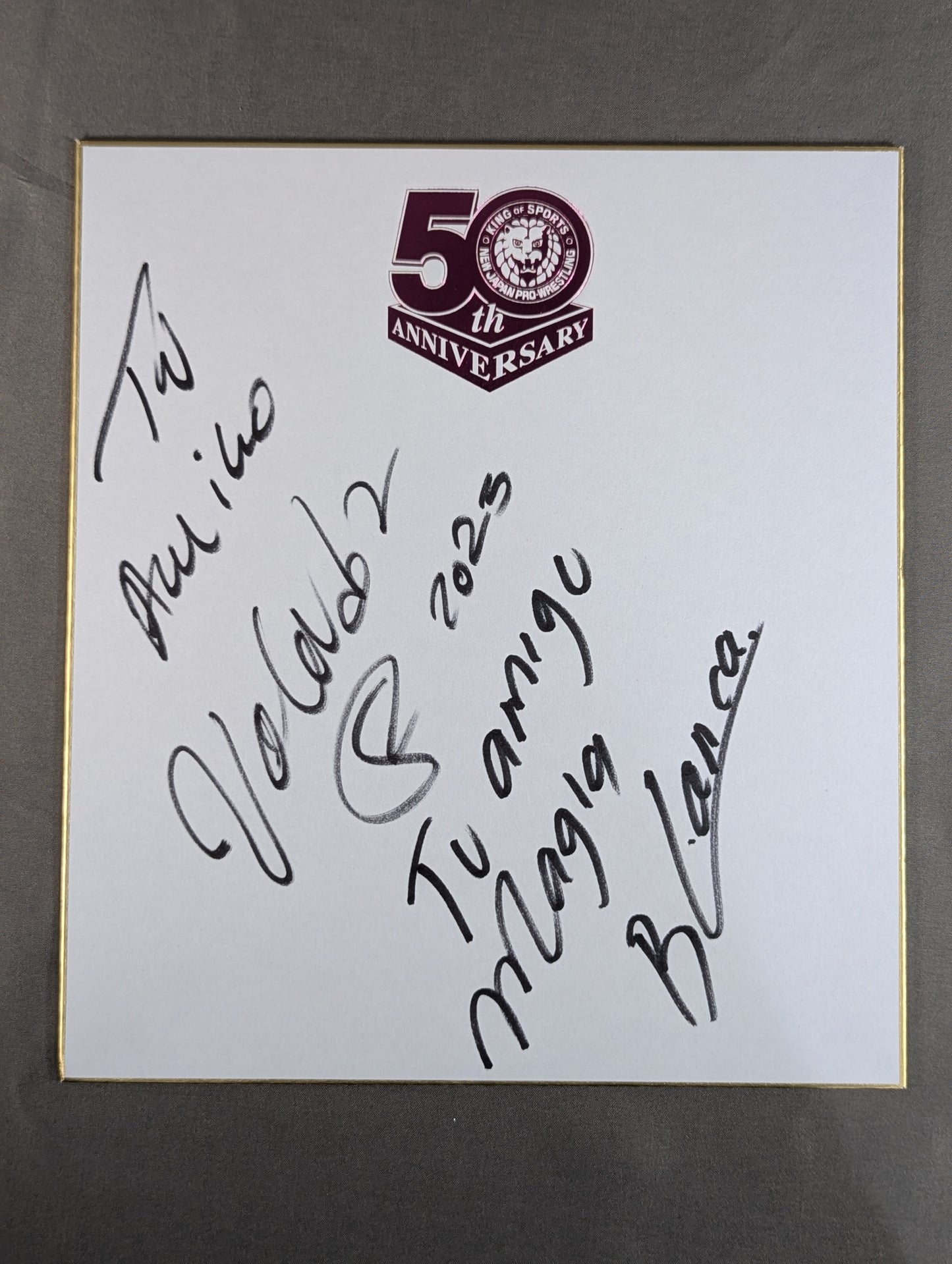 Volador Jr. & Mahia Blanca (New Japan Pro Wrestling 50th Anniversary Shikishi ( Autograph board ) )