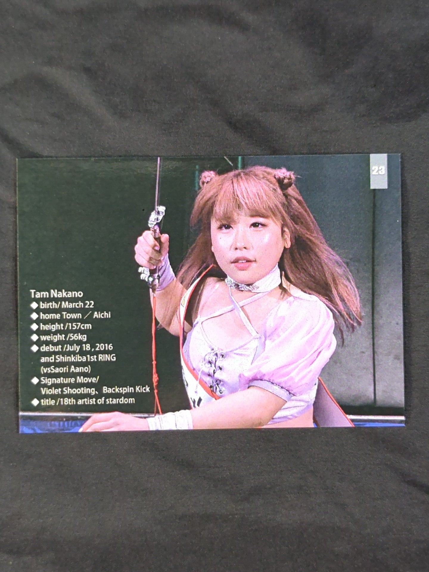 2018 STARDOM COLLECTION CARD 中野たむ 公式サインカード – 闘道館