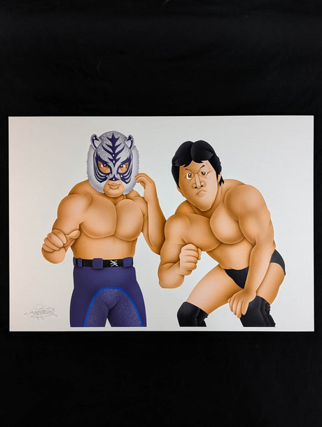 ★坂井永年氏 原画作品★ スーパータイガー＆前田日明