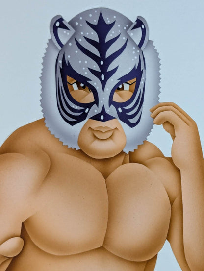 ★ Nagatoshi Sakai Original art work ★ Super Tiger & Akira Maeda 