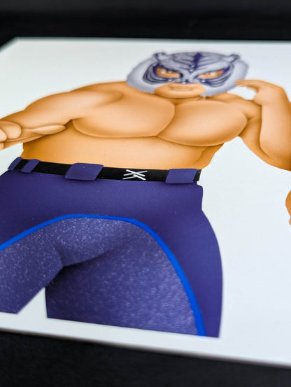 ★ Nagatoshi Sakai Original art work ★ Super Tiger & Akira Maeda 