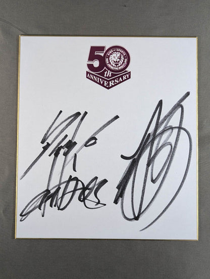 Toru Yano & YOSHI-HASHI(New Japan Pro Wrestling ) 50th Anniversary Shikishi ( Autograph board ) )