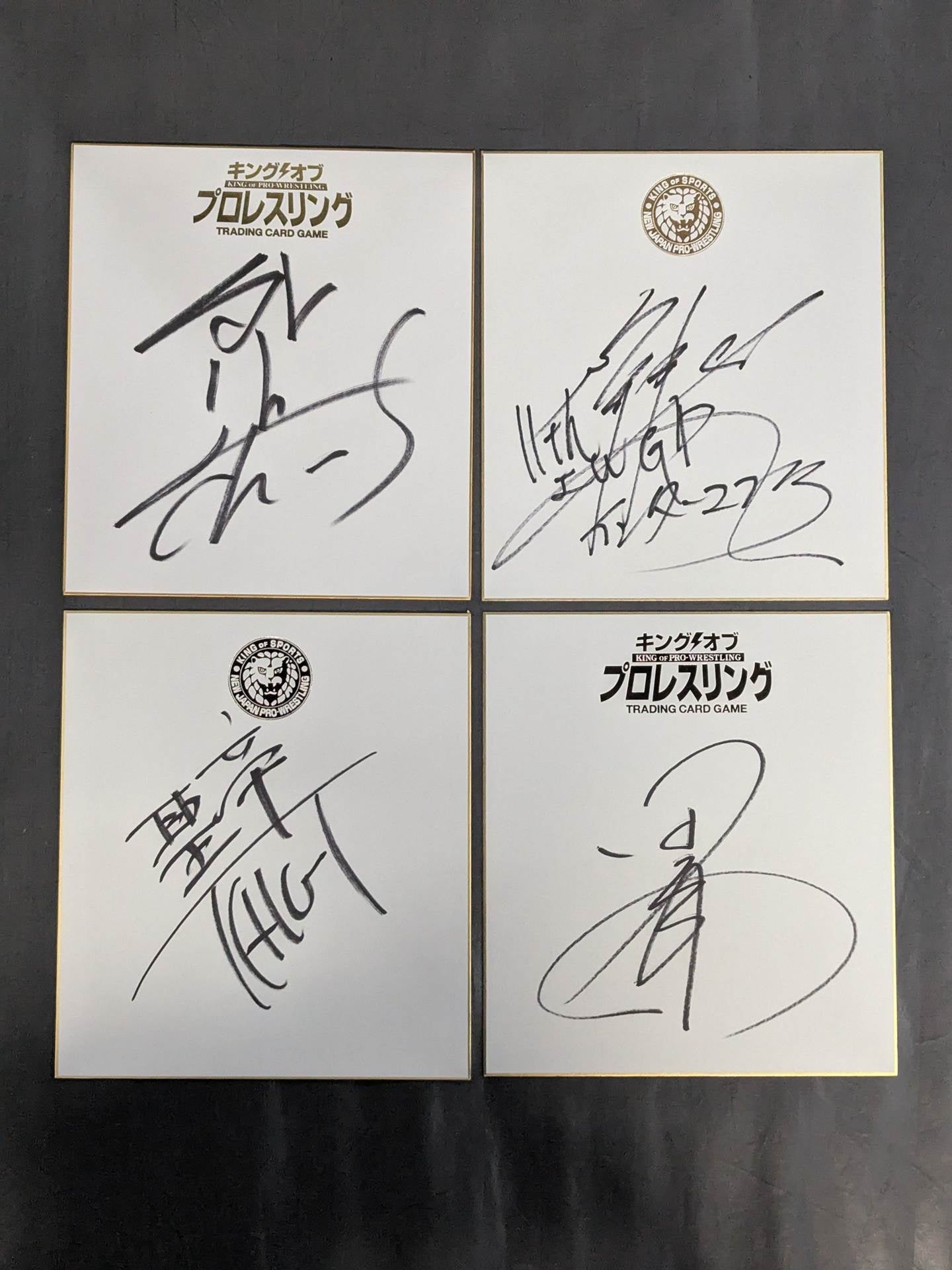 ★KING OF SPORTS★ New Japan Pro Wrestling Sign Shikishi ( Autograph board ) set(4)