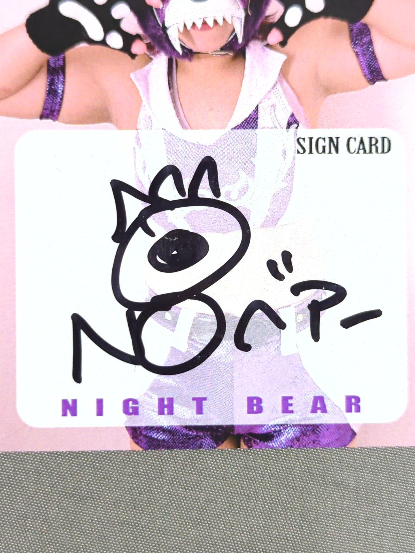 2019 STARDOM COLLECTION CARD ナイトベアー(刀羅ナツコ) 公式サインカード