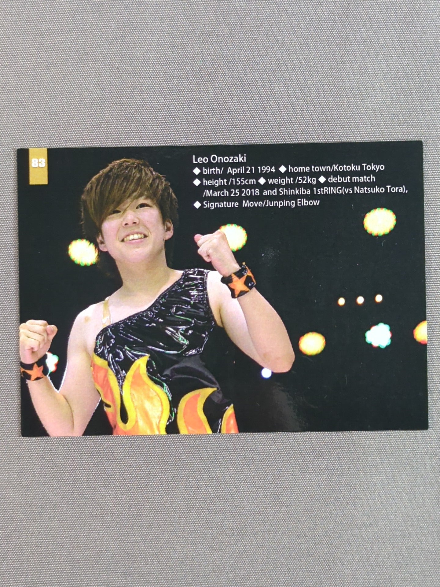 2019 STARDOM COLLECTION CARD Reiko Onozaki Official autographed card