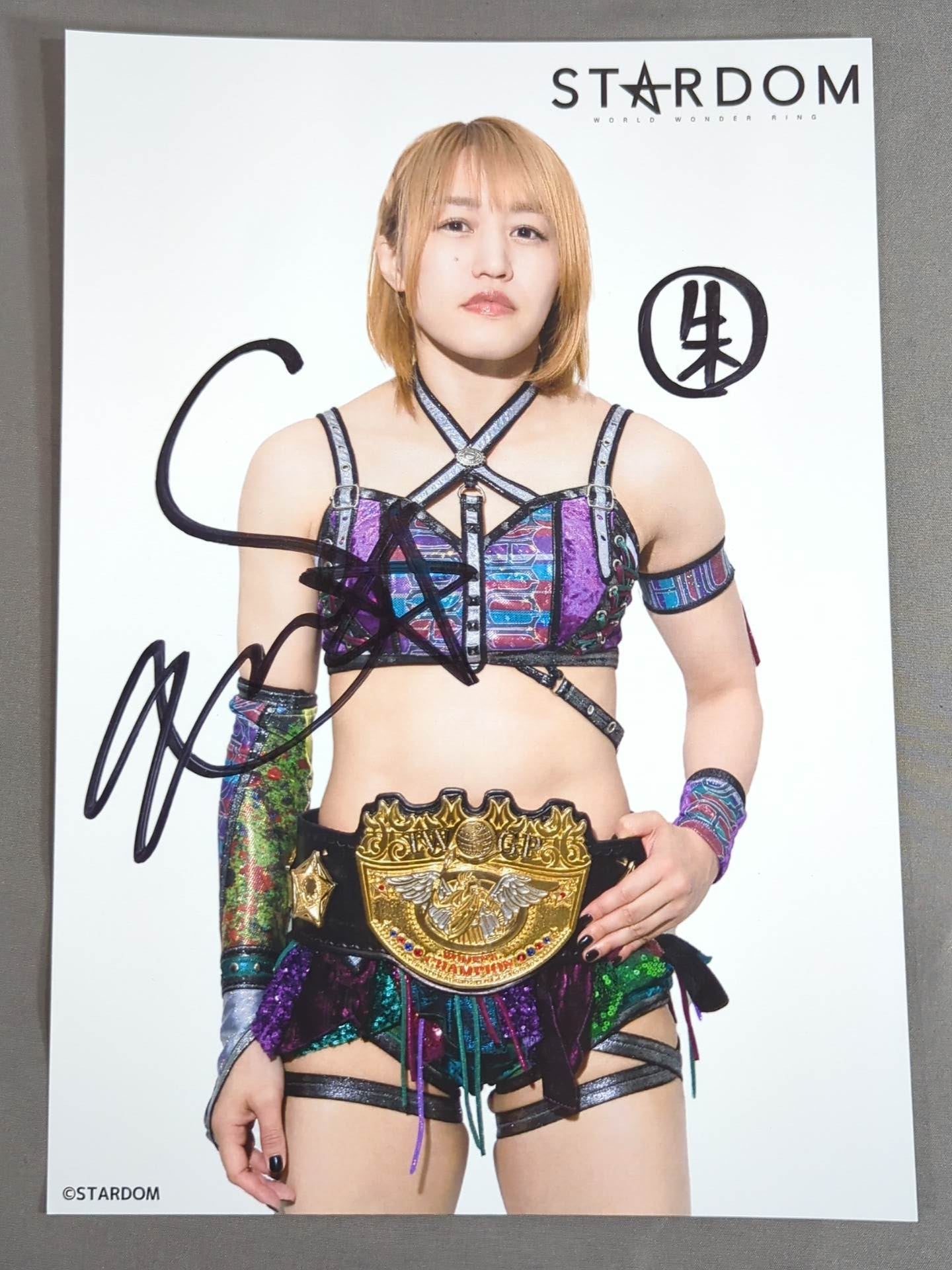 ★IWGP Women's Champion ★ Akari hand signed autograph stardom Pro-Photo (1)