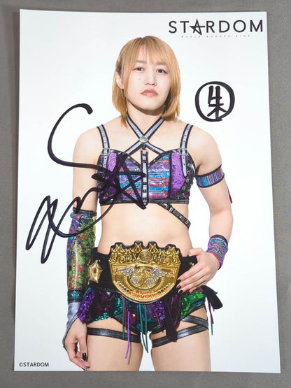 ★IWGP Women's Champion ★ Akari hand signed autograph stardom Pro-Photo (1)