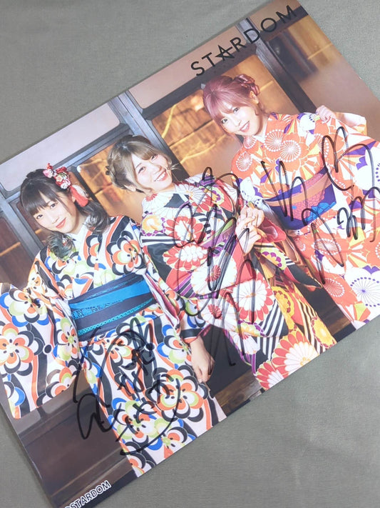 ★COSMIC ANGELS★ 3 fighters hand signed autograph stardom Pro-Photo ③