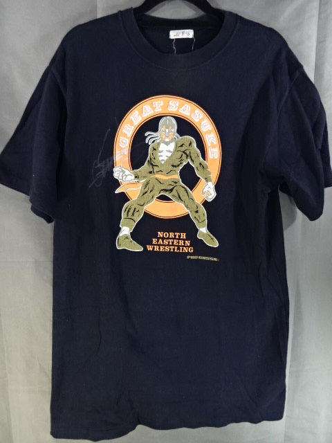 【直筆サイン入り】ザ・グレート・サスケ イラストTシャツ①(ブラック)
