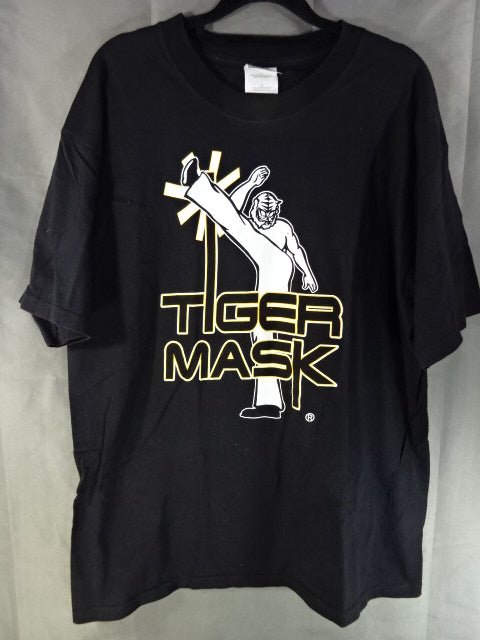 【hand signed autograph】 4th  Tiger Mask "TIGER MASK" T-Shirt (2) (Black)