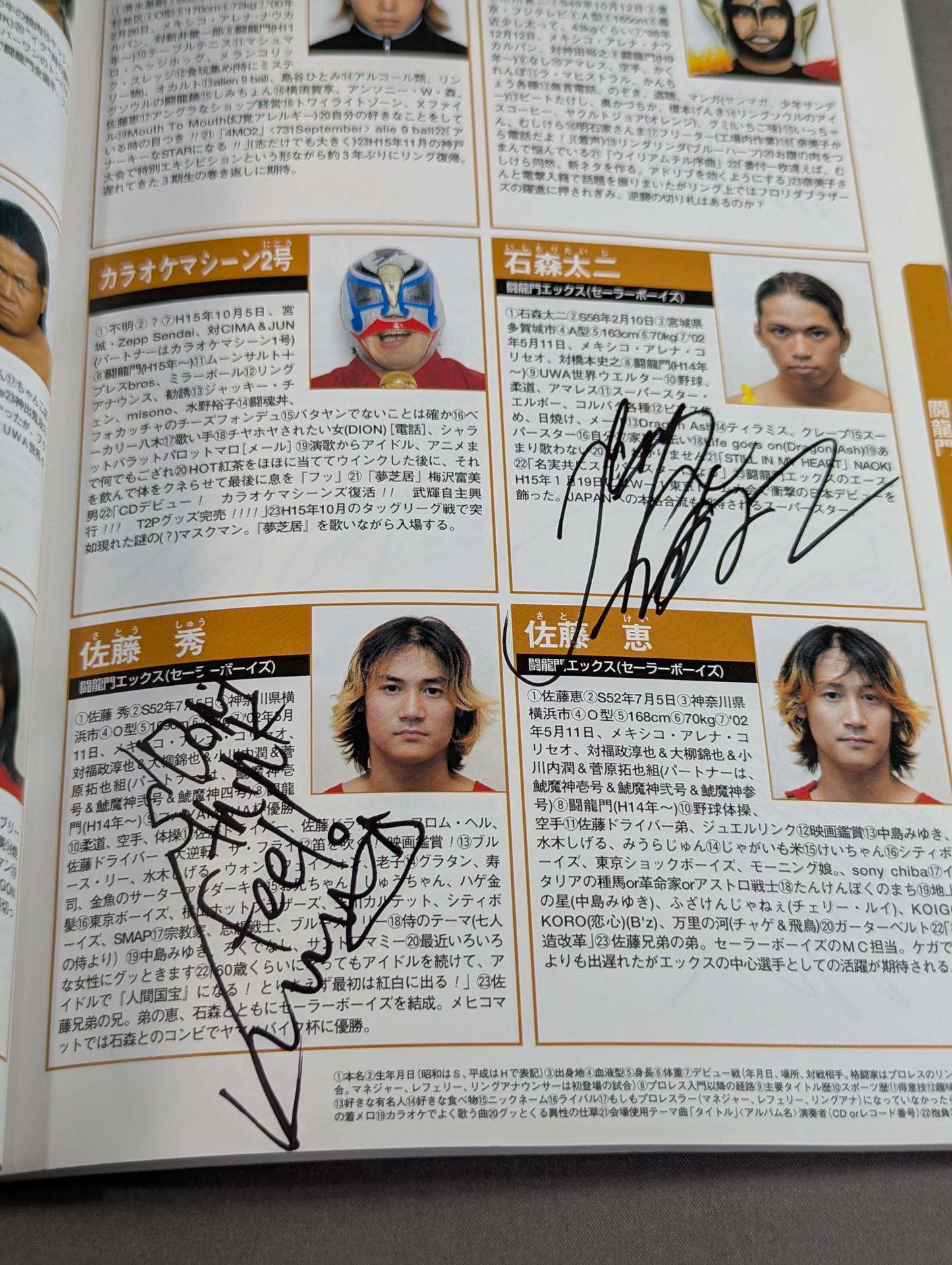 71名直筆サイン入り】プロレスラー カラー写真名鑑2004 増補改訂版