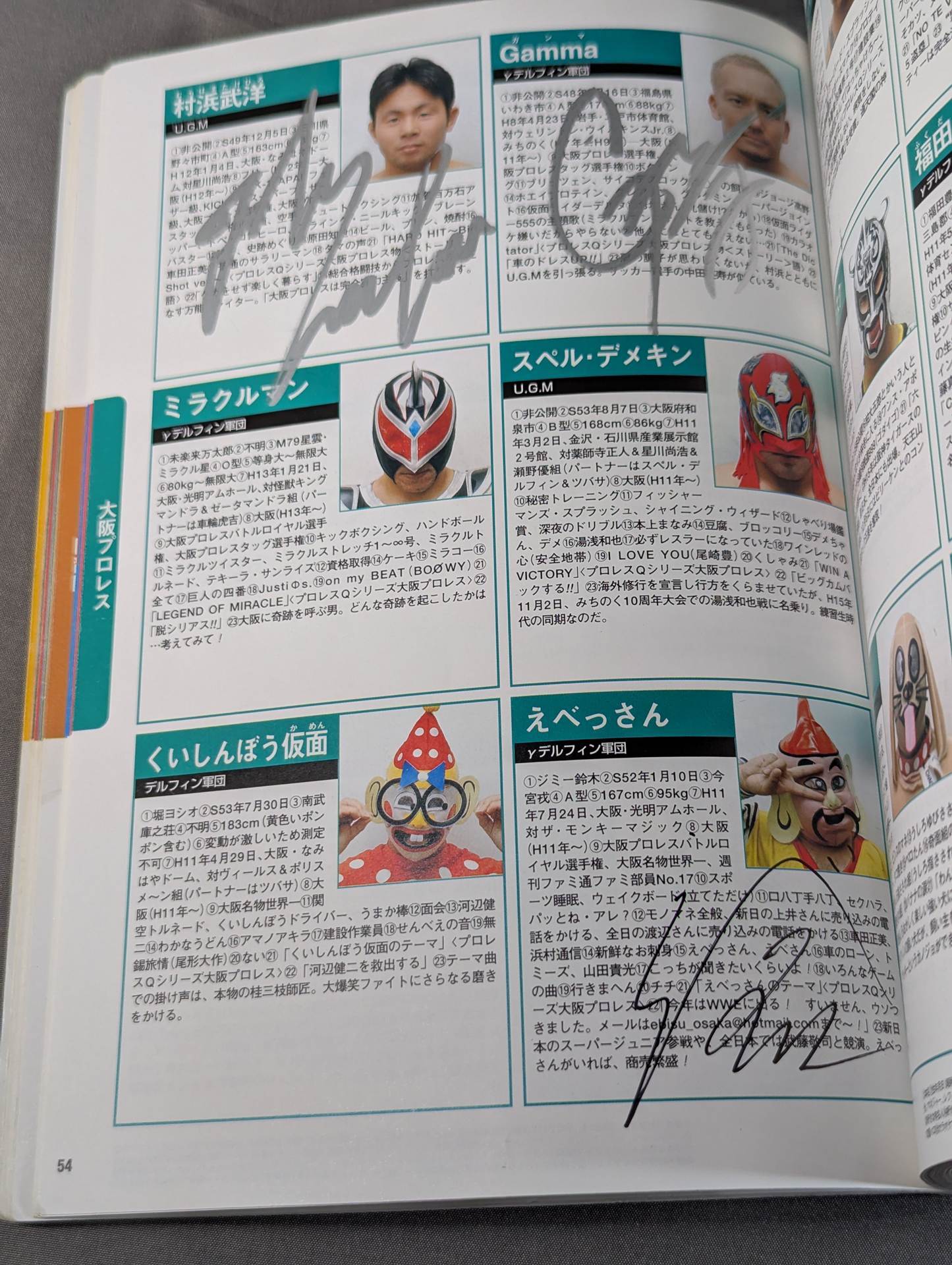 【71名直筆サイン入り】プロレスラー カラー写真名鑑2004 増補改訂版