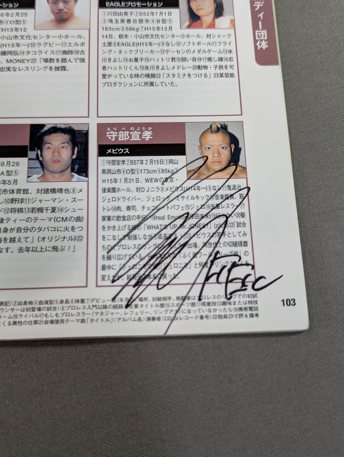 【71名直筆サイン入り】プロレスラー カラー写真名鑑2004 増補改訂版