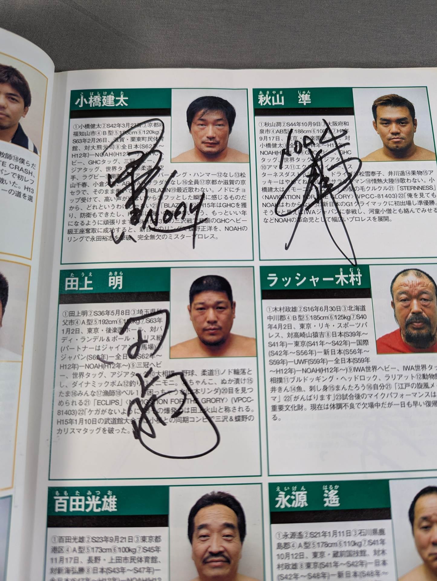 【71名直筆サイン入り】プロレスラー カラー写真名鑑2004 増補改訂版