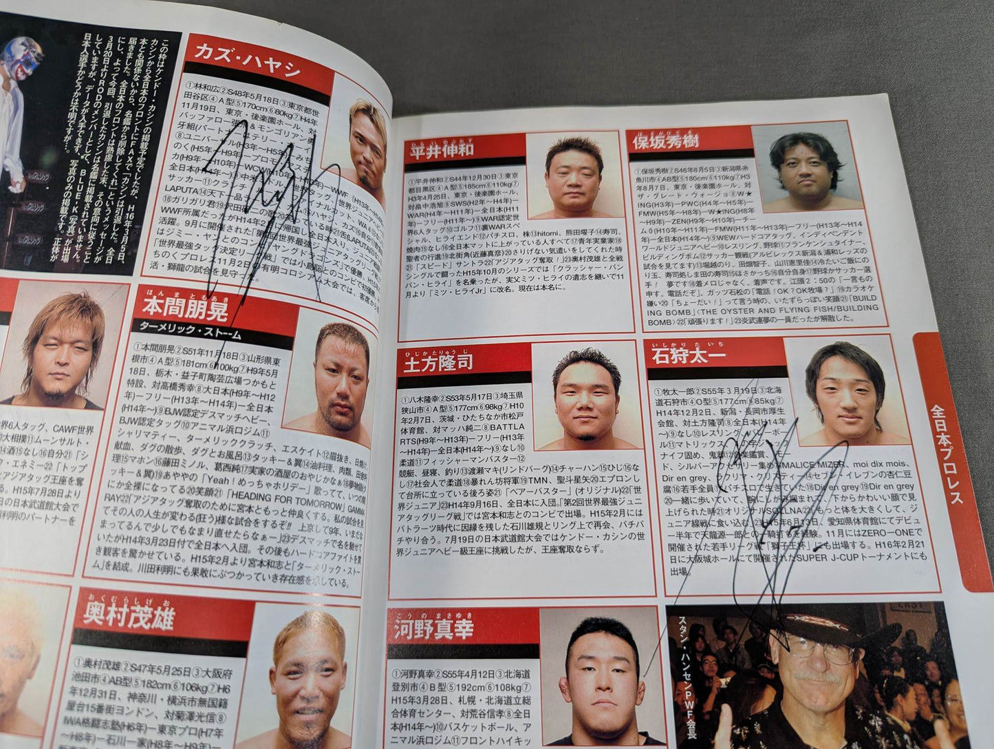 【71名直筆サイン入り】プロレスラー カラー写真名鑑2004 増補改訂版