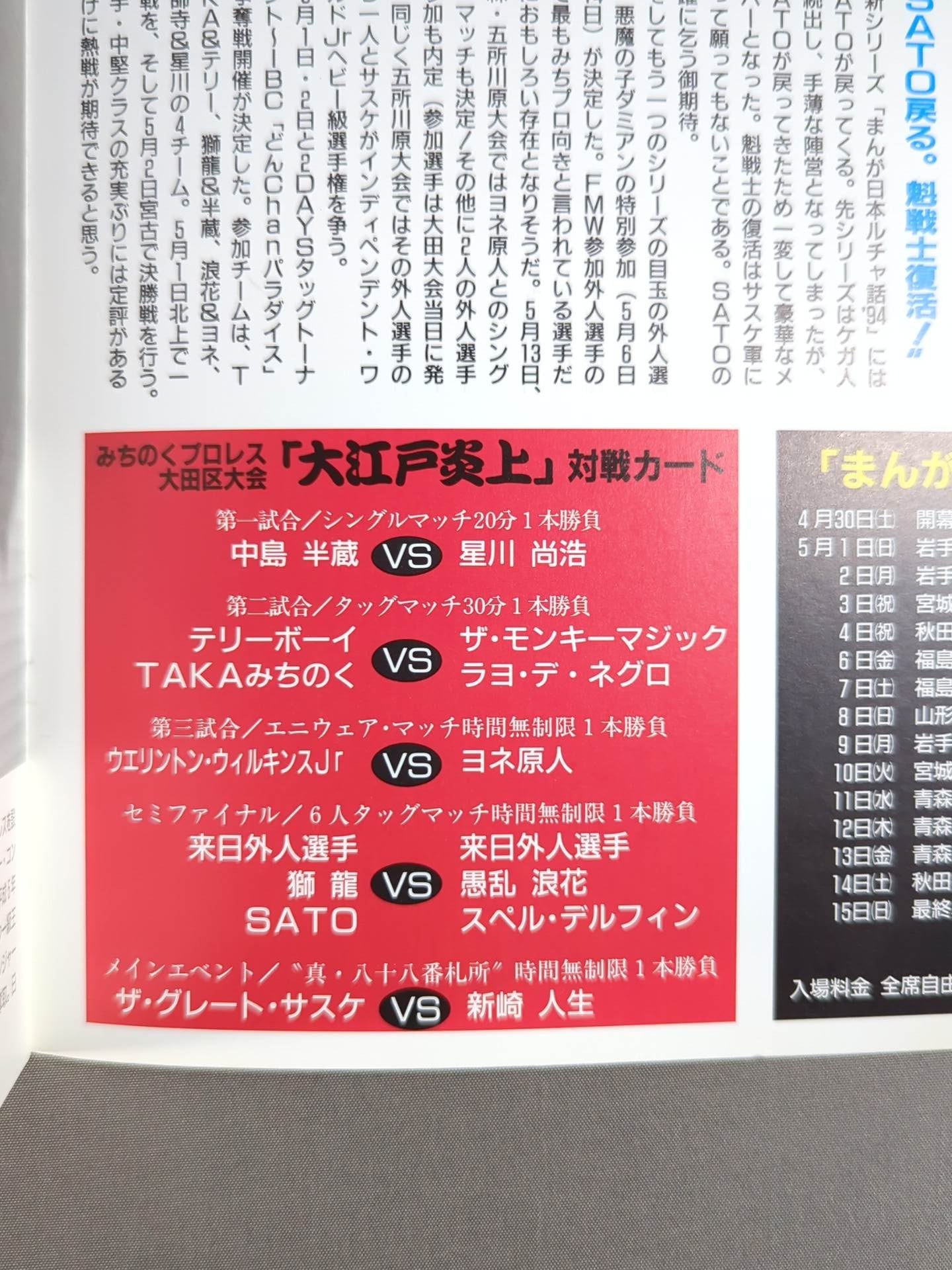 みちのくプロレス オフィシャルパンフレット Vol.2 – 闘道館