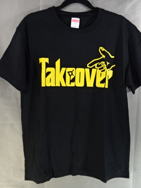 柴田勝頼「TAKE OVER」Tシャツ①(ブラック×マスタード)