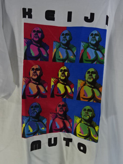 武藤敬司「KEIJI MUTO」イラストTシャツ①(ホワイト)