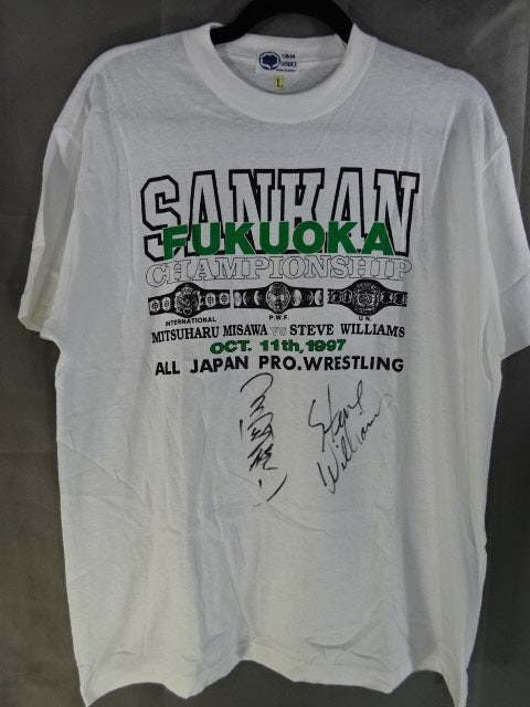 【直筆Wサイン入り】OCT.11th.1997 三沢光晴vsスティーブ・ウィリアムスTシャツ