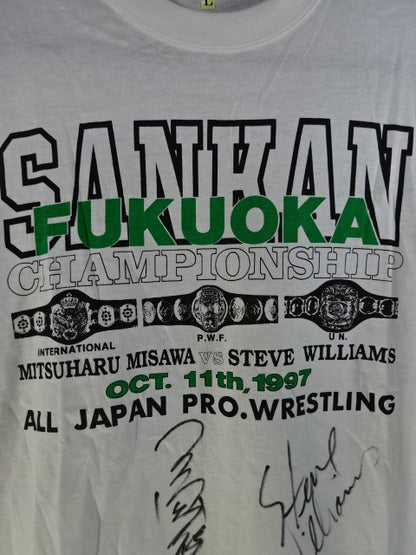 【直筆Wサイン入り】OCT.11th.1997 三沢光晴vsスティーブ・ウィリアムスTシャツ