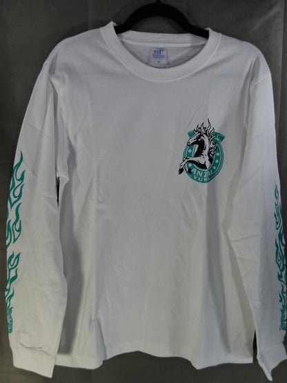【hand signed autograph】 Yuma Aoyagi  Long Sleeve T-Shirts(1) (White)