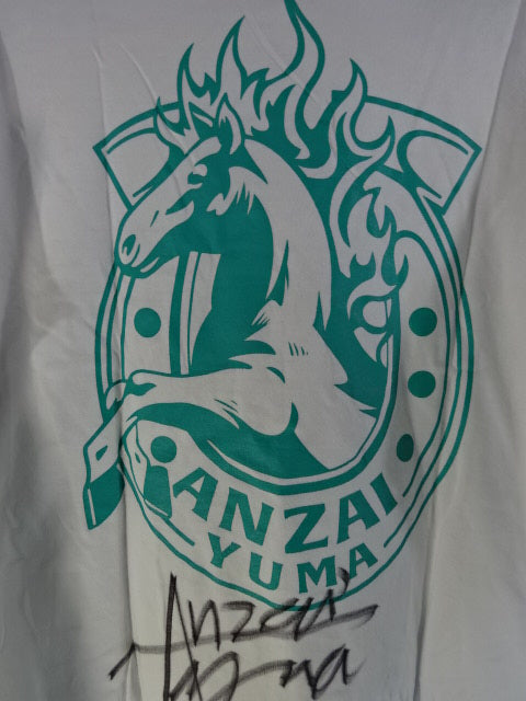 【hand signed autograph】 Yuma Aoyagi  Long Sleeve T-Shirts(1) (White)