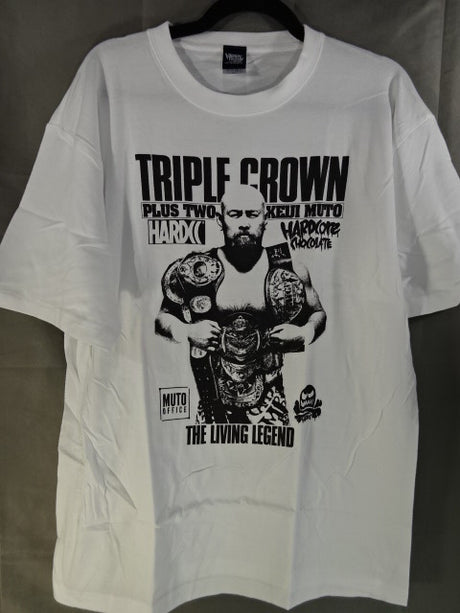 武藤敬司「TRIPLE CROWN PLUS TWO」Tシャツ②(ホワイト)
